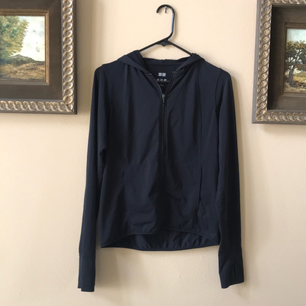 Black Uniqlo UV Protection Sports Hoodie